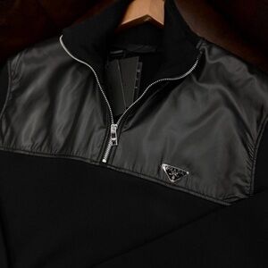 Prada Men's Black Half-Zip Windbreaker